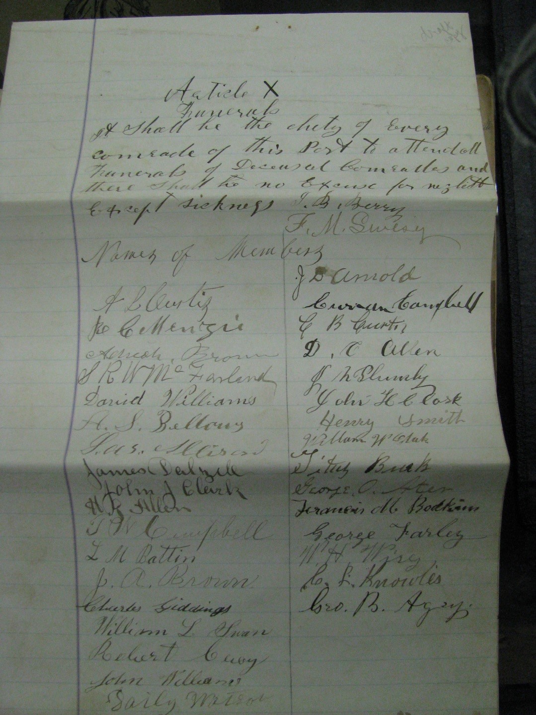 Signatures of the Comrades